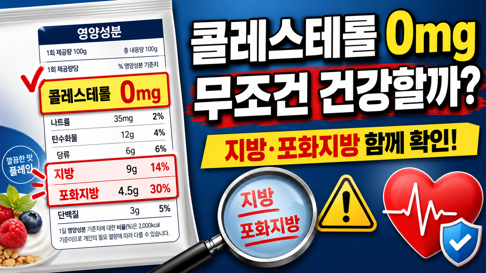 콜레스테롤 0mg 식품은 무조건 건강할까? 지방과 포화지방을 함께 확인해야 하는 이유